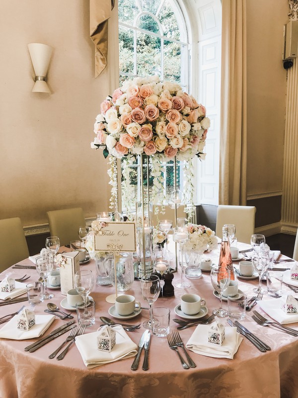 Blush Pink And Ivory Large Artificial Flower Arrangements