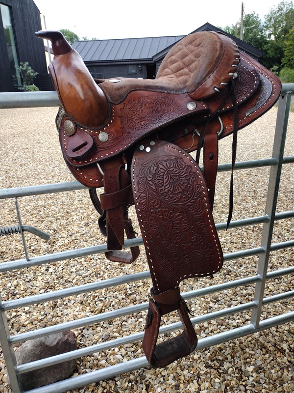 Leather saddle cowboy style