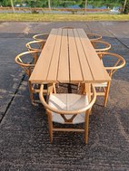 Bespoke Solid Ash Table and Wishbone Chairs