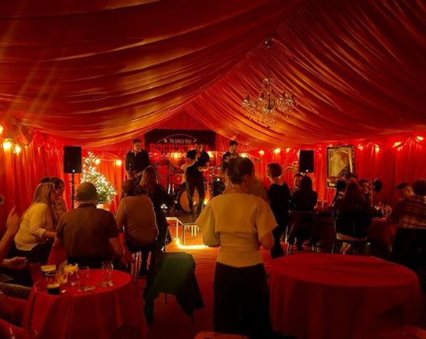 Marquee venue with red lining