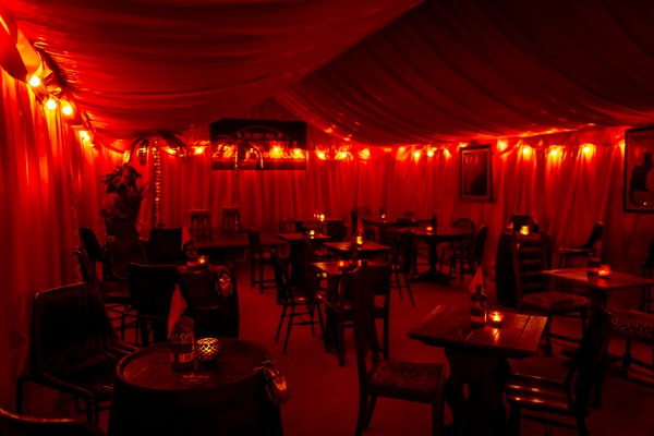 Red marquee lining