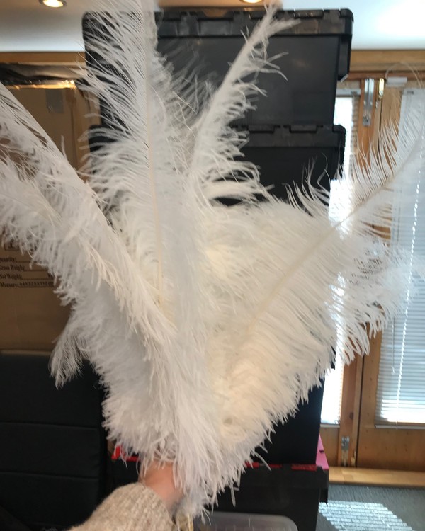 Secondhand Used Ostrich Feather Table Centres For Sale
