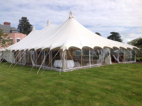 Secondhand 12m x 30m Canvas Petal Pole Barkers Marquee For Sale