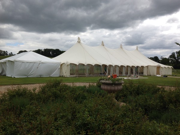 Secondhand Used 12m x 30m Canvas Petal Pole Barkers Marquee