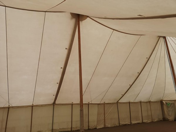Used 12m x 30m Canvas Petal Pole Barkers Marquee For Sale