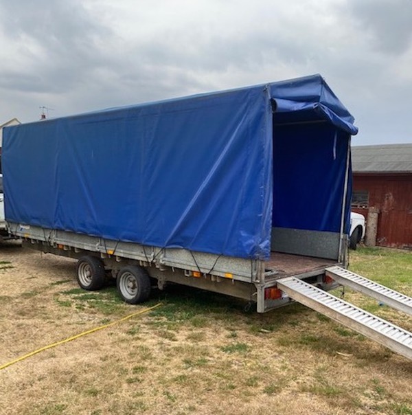 Second Hand Covered Ifor Williams trailer with Ramps