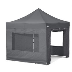 Secondhand Pop-up Heavy Duty Gazebo 3 x 3m Grey Marquee with Sides For Sale