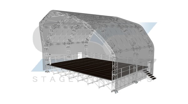 Giant Event Stage 15m Wide Faceted Arch Truss Roof System