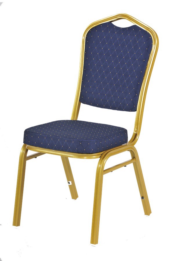 Blue and Gold Shield Back Banqueting Dining Chair