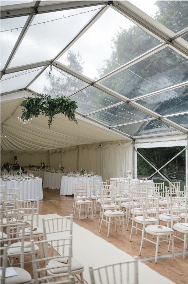 9m framed marquee for sale with clear roofs