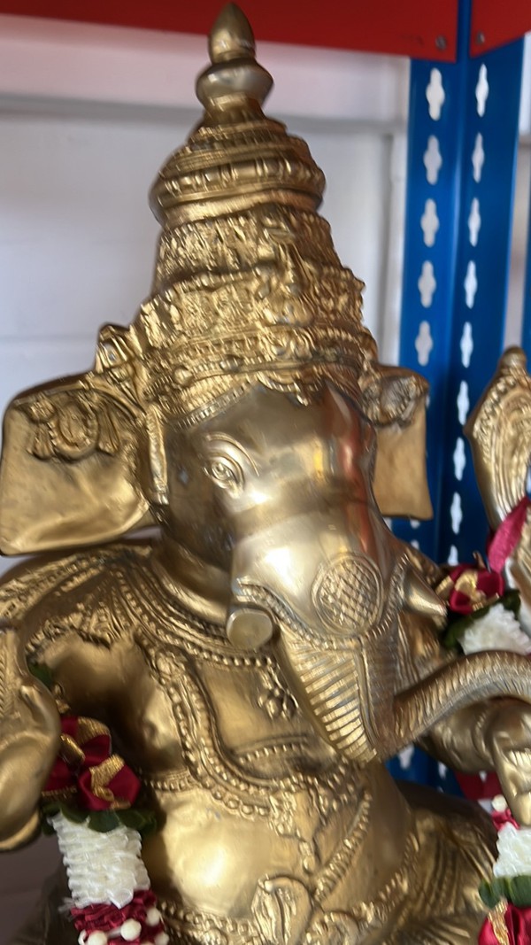 60cm All Brass Lord Ganesh Murti Statue For Home or Mandap Decor