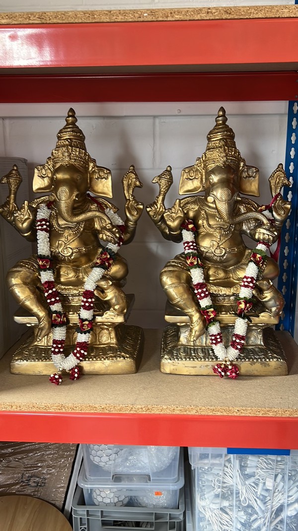 Secondhand 60cm All Brass Lord Ganesh Murti Statue For Home or Mandap Decor