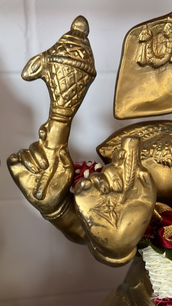Secondhand Used 60cm All Brass Lord Ganesh Murti Statue For Home or Mandap Decor