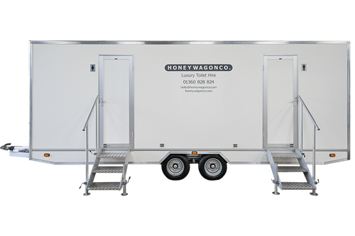 Large white toilet trailer Large white toilet trailer