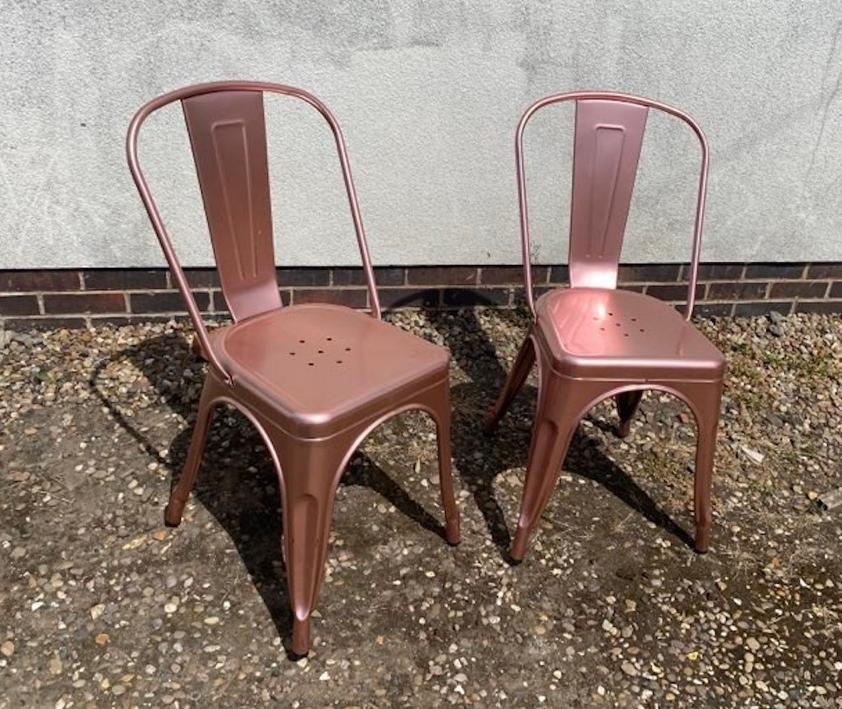 Secondhand Chairs and Tables Cafe or Bistro Chairs 22x Copper Metal