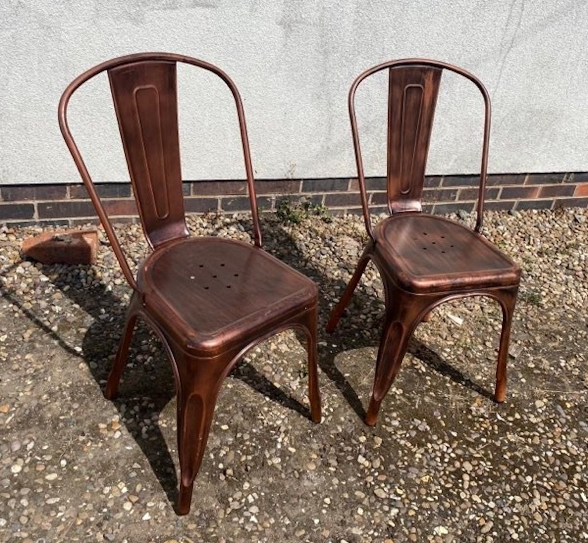 Secondhand Chairs and Tables Cafe or Bistro Chairs 22x Copper Metal
