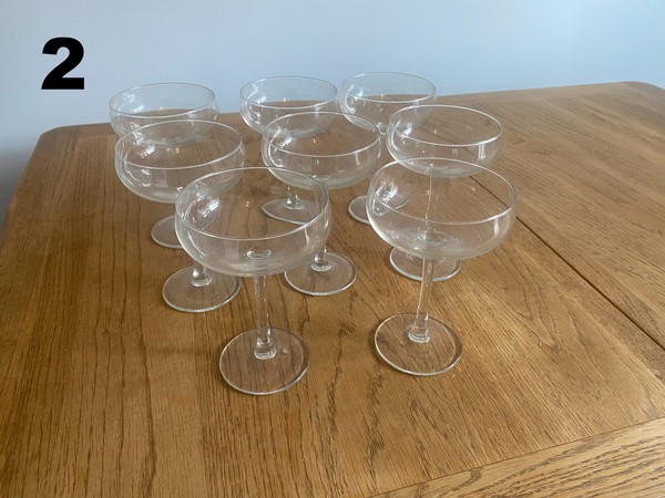 8x champagne saucers