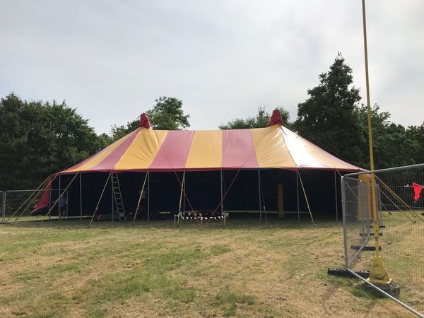 Red and Yellow 11 x 22m Big Top Style Circus Tent