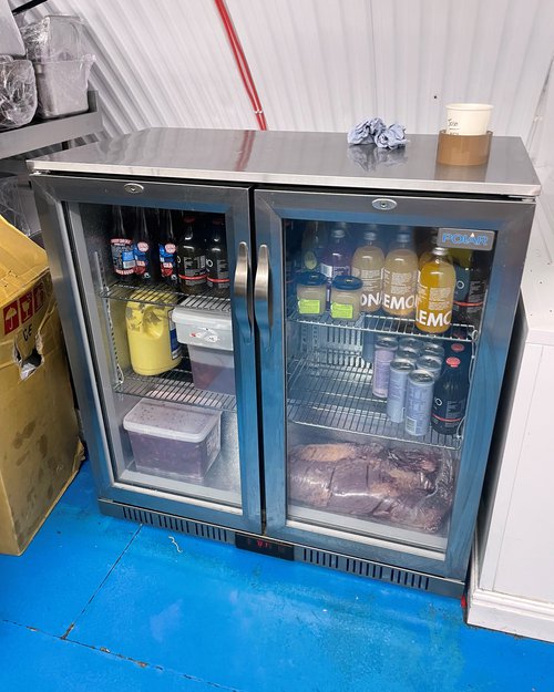 Secondhand Polar G-Series Back Bar Cooler with Hinged Doors Stainless Steel 208Ltr For Sale Secondhand Polar G-Series Back Bar Cooler with Hinged Doors Stainless Steel 208Ltr For Sale