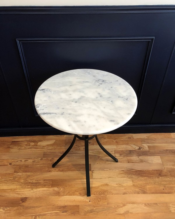 Secondhand White Marble Top Bistro Table For Sale