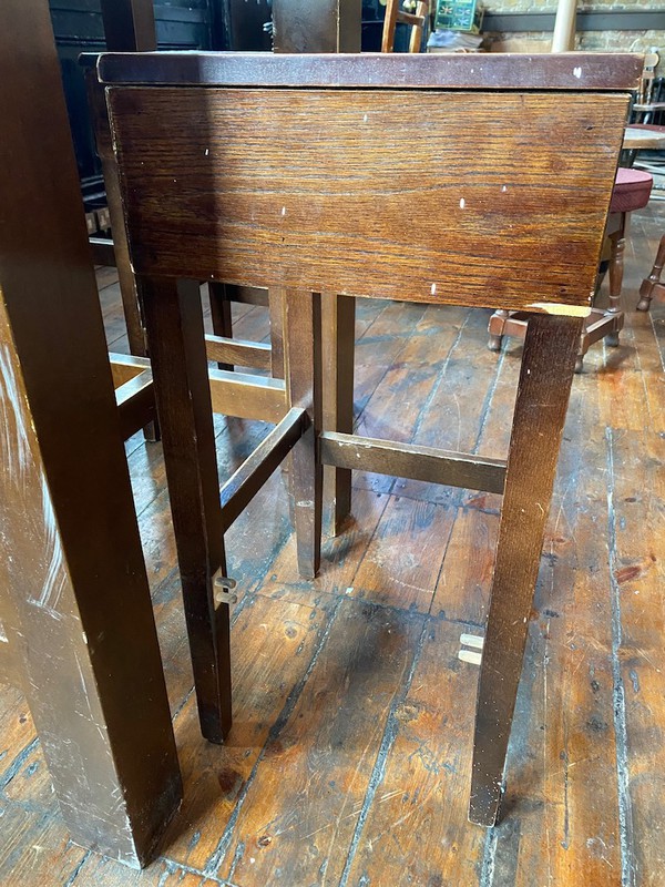 Buy Used Square Brown Wooden Bar Tables and Stools