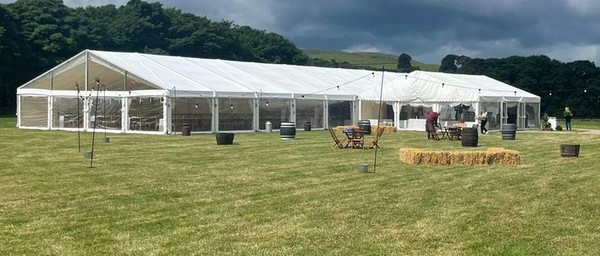 Clear Span marquee by Tectonics UK