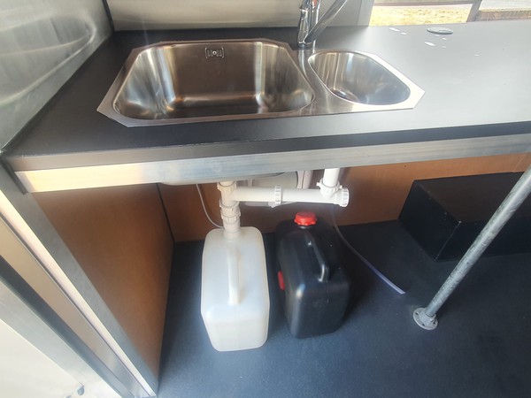 Two bowl stainless steel sink