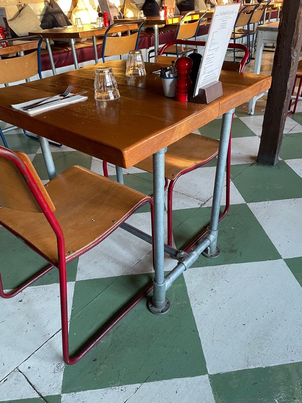 Scaffold Board Tables with Metal Tube Frame