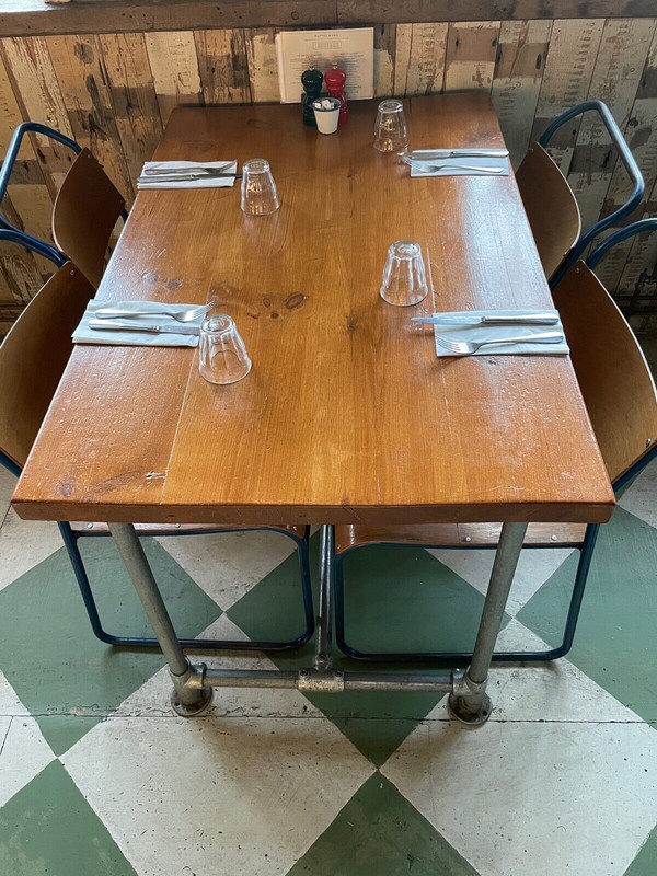 Scaffold Board Tables with Metal Tube Frame For Sale