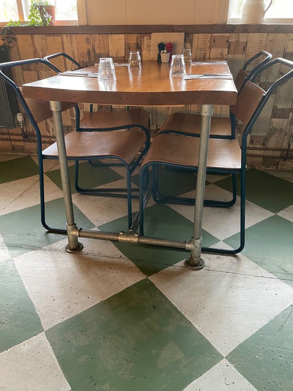 Secondhand Scaffold Board Tables with Metal Tube Frame