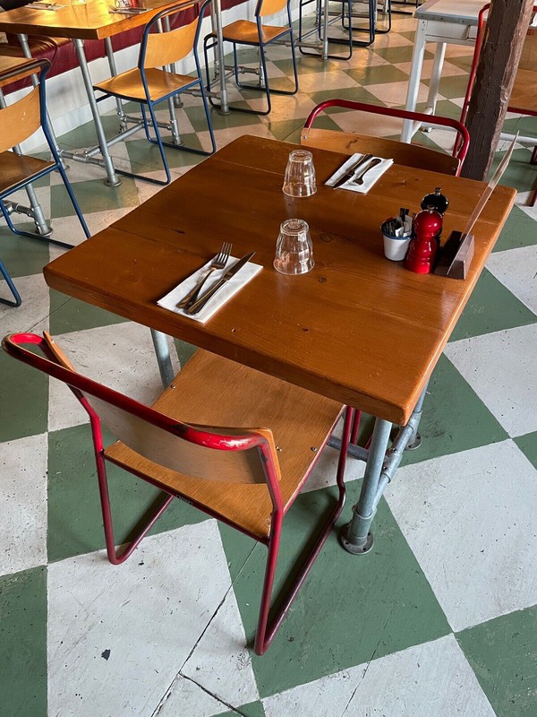 Secondhand Used Scaffold Board Tables with Metal Tube Frame For Sale