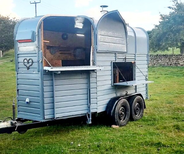 Converted horse box mobile pizza
