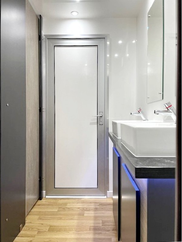 Toilet trailer vanity units / sinks with colour changing LED Lights