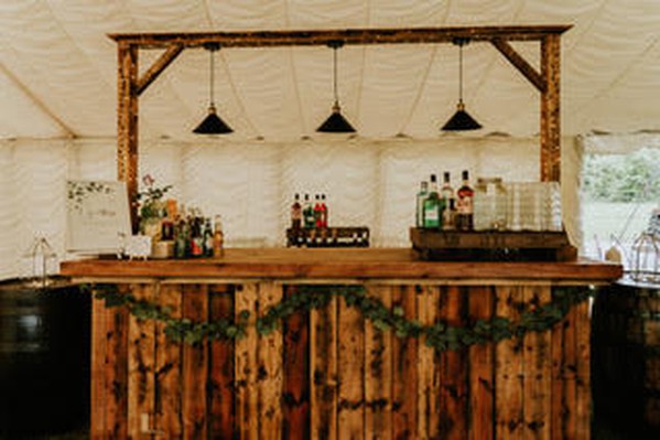 Rustic Handmade Bar with Flyover, Lights and Duckboards