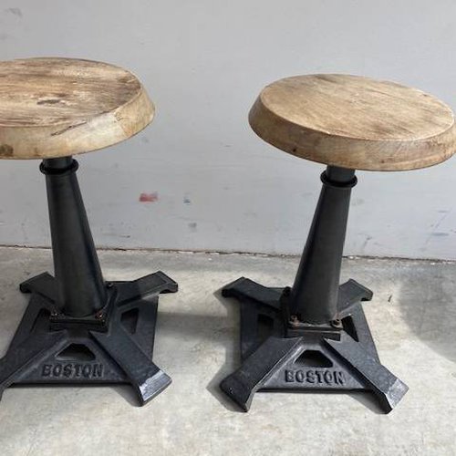 Industrial cast iron low bar stools Industrial cast iron low bar stools