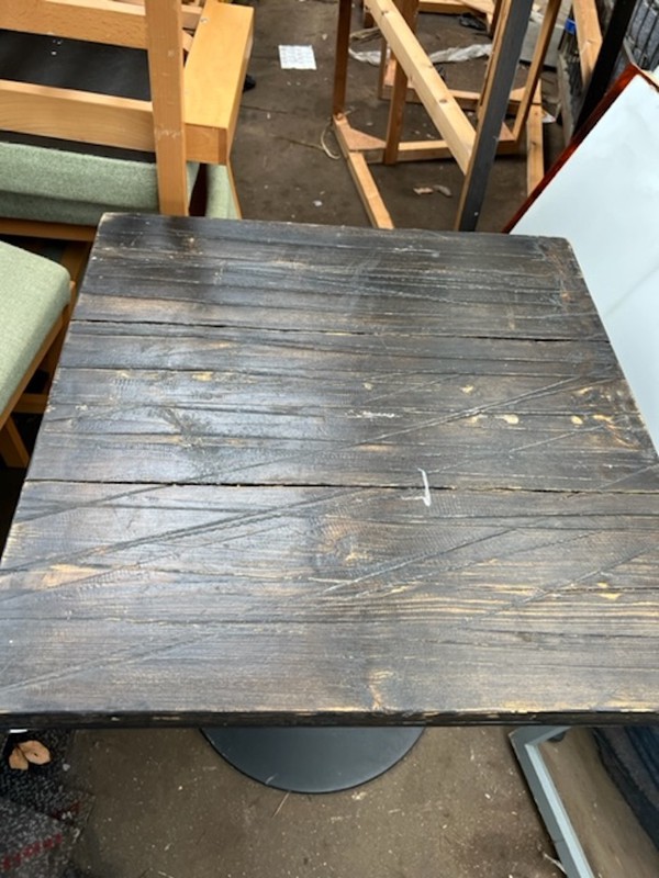 Buy used square dark wooden rustic tables