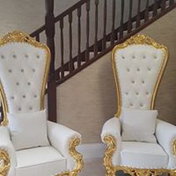 Pair of large throne chairs