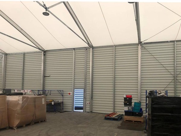 Steel walled Warehouse marquee for sale