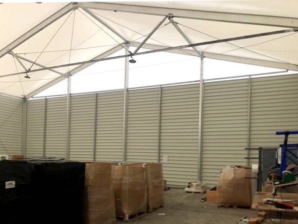 Warehouse marquee with 6m walls