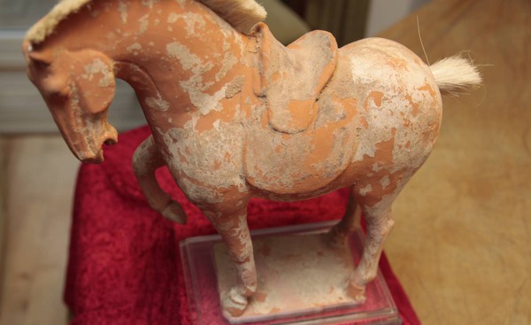 Chinese pottery horse from the Tang dynasty