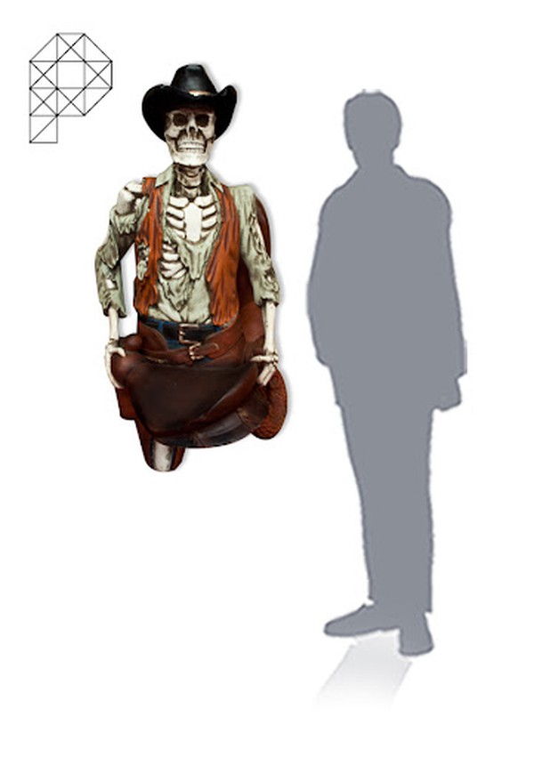 Halloween Cowboy Skeleton Props