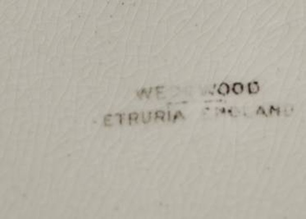 Wedgwood Etruria embossed  back stamp