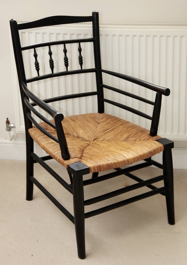 William Morris Sussex Arm Chair in Black