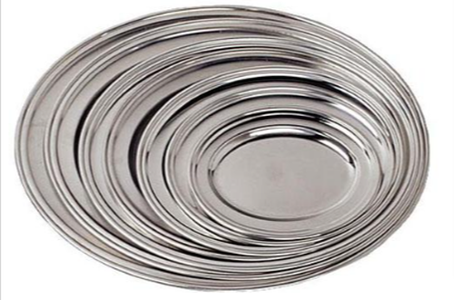 8 Oval Stainless Steel Serving Flat Plate Attractive Display Plate! Size 