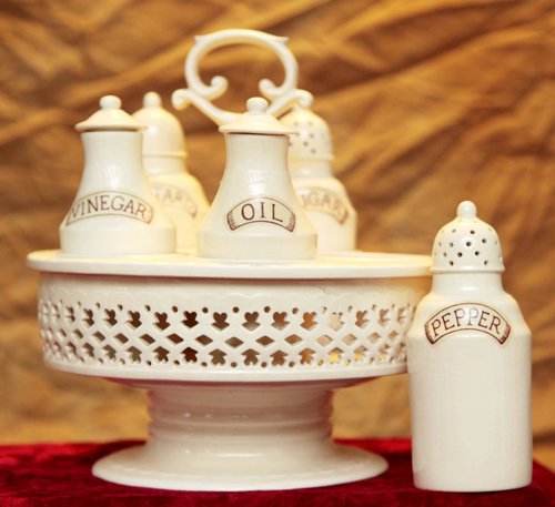 Leeds Pottery Cruet Set - Leeds Pottery Cruet Set -