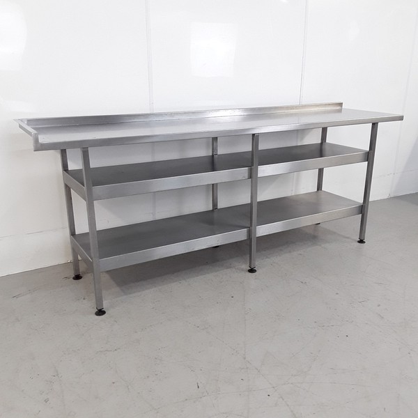 2.4m x 0.6m Stainless steel table