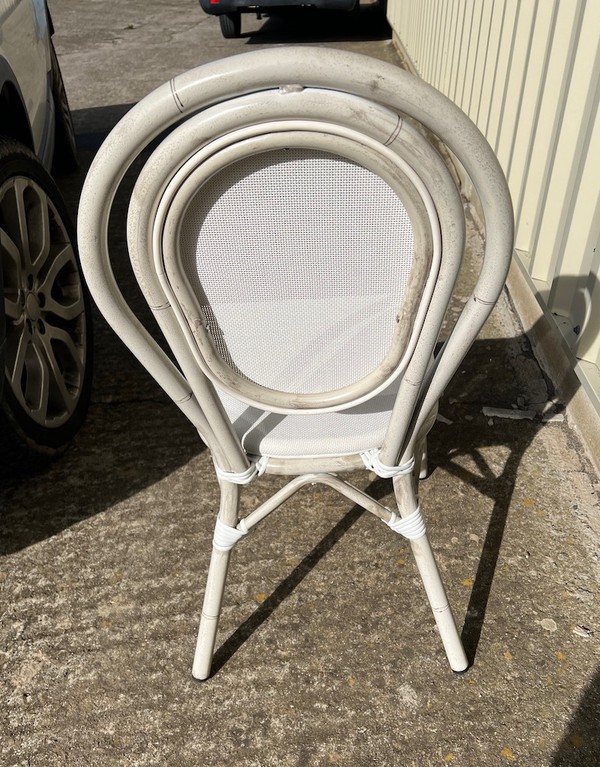 Whitewashed Rattan Bamboo Event Chairs