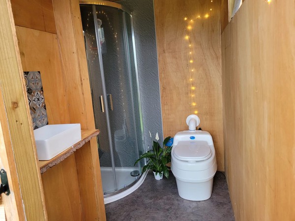 Glamping toilet and shower block