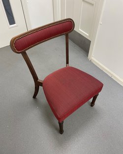 Secondhand Chairs Wooden Ornate Red Cover For Sale