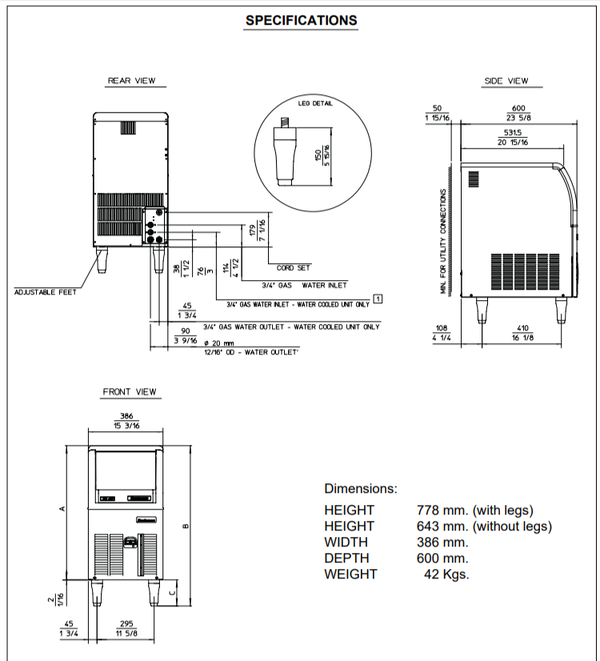 Secondhand Pub Equipment Ice Machines Scotsman EC 46 Medium Cube